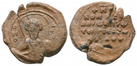 Seal of Theodoros protoproedros(ca 11th cent.)
Bust of saint martyr Theodoroswith his name/Inscription in 5lines
Condition: Very Fine

Weight: 10.50 g...