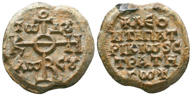 Seal of Leon patrikios and strategos(9thcent.)

Condition: Very Fine

Weight: 19...