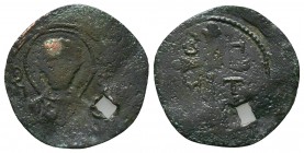CRUSADERS. Antioch. Bohémond I , 1098-1111. Follis. Nimbate bust of St. Peter facing, wearing tunic, raising his right hand in benediction and holding...