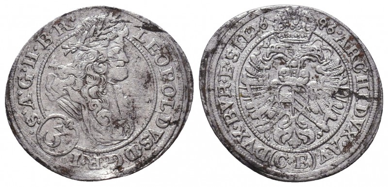 AUSTRIA, Holy Roman Empire. Leopold I. Emperor, 1658-1705. AR 
Condition: Very F...