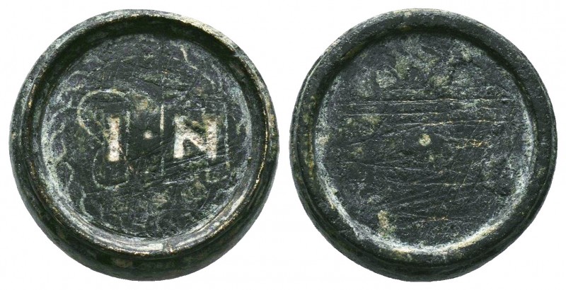 Byzantine Weight, Ae
Condition: Very Fine

Weight:8,80gr
Diameter: