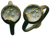 Ancient Beautiful Roman Ring with a bust of Empress Pulcheria on it !!!
Condition: Very Fine
Diameter: 24mm