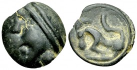 Sequani AE cast potin 

Celtic Gaul. Sequani. AE cast potin (18 mm, 4.82 g), c. 70-40 BC.
Obv. Celticized head with double headband to left.
Rev. ...