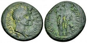 Augustus, with Livia AE20, Smyrna 

Augustus, with Livia (27 BC-14 AD). AE20 (4.47 g), Ionia, Smyrna. Leontiskos Hippomedontos, strategos.
Obv. ΣΕΒ...