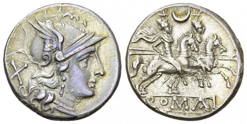 Anonymous AR Denarius, 211-206 BC 

Anonymous. AR Denarius (17 mm, 3.23 g), Ro...