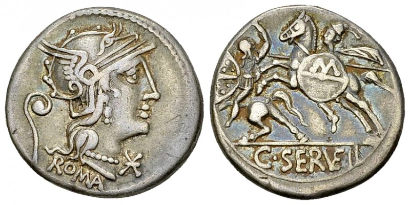 C. Servilius Vatia AR Denarius, 127 BC 

C. Servilius Vatia. AR Denarius (18 m...