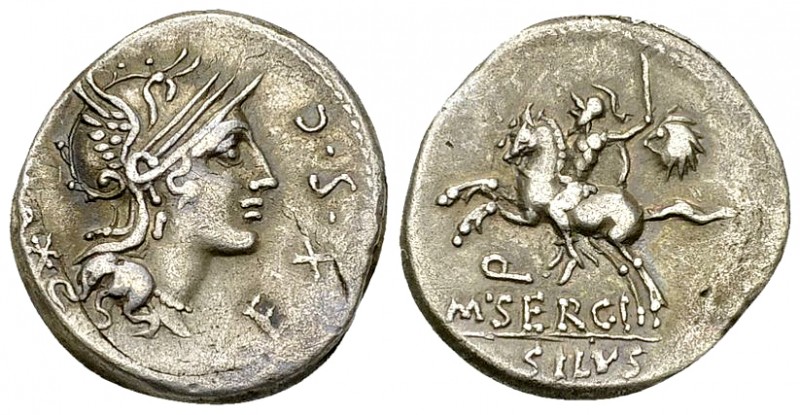 M. Sergius Silus AR Denarius, 116 or 115 BC 

M. Sergius Silus. AR Denarius (1...