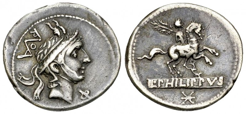 L. Marcius Philippus AR Denarius, 113 or 112 BC 

L. Marcius Philippus. AR Den...