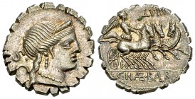 C. Naevius Balbus AR Denarius, 79 BC 

C. Naevius Balbus. AR Denarius serratus (18 mm, 3.86 g), Rome, 79 BC.
 Obv. Diademed head of Venus right, SC...