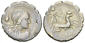 Q. Creperius M.f. Rocus AR Denarius, 72 BC 

Q. Creperius M.f. Rocus. AR Denarius serratus (18-19 mm, 3.77 g), Rome, 72 BC.
Obv. Draped bust of Amp...