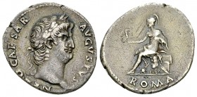 Nero AR Denarius, Roma reverse 

Nero (54-68 AD). AR Denarius (18 mm, 3.17 g), Rome, 64-65 AD.
Obv. NERO CAESAR AVGVSTVS, laureate head right.
Rev...