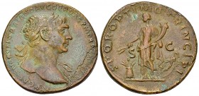Traianus AE Sestertius, Annona reverse 

Traianus (98-117 AD). AE Sestertius (32-33 mm, 24.20 g), Rome, 108-109/10.
Obv. IMP CAES NERVAE TRAIANO AV...