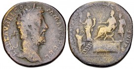 Commodus AE Sestertius, Liberalitas reverse 

Commodus (177-192 AD). AE Sestertius (30 mm, 25.93 g), Rome, 192 AD.
Obv. L AEL AVREL COMM AVG P FEL,...