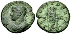 Gordianus III Pius AE As, Securitas reverse 

Gordianus III Pius (238-244 AD). AE As (24-25 mm, 10.11 g), Rome, 243/244 AD.
Obv. IMP GORDIANVS PIVS...