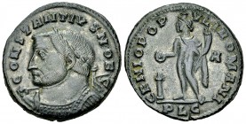 Constantius I AE Nummus, Lugdunum mint 

Constantius I, as Caesar (293-305 AD). AE Nummus (26 mm, 10.91 g), Lugdunum, c. 301-303 AD.
Obv. CONSTANTI...