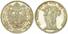 Austria, AR Feinthaler 1868, Bundesschiessen 

RDR. Franz Joseph I. (1848-1916). AR Feinthaler 1868 (33 mm, 16.88 g), auf das III. Deutsche Bundessc...