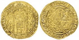 Louis I d'Anjou, AV Franc à pied 

Provence. Louis I d'Anjou (1382-1384). AV Franc à pied (30 mm, 3.77 g), Avignon, 1er type.
Av. LVDOVICVS DVX KAL...