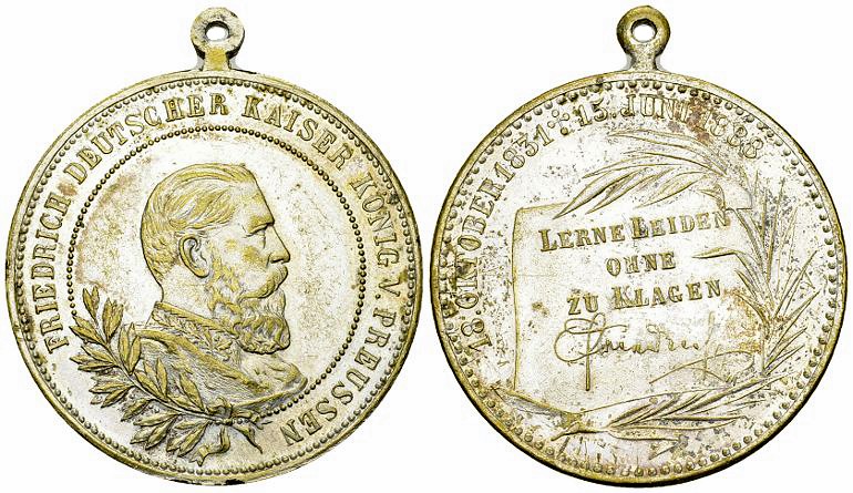 Preussen, Versilberte AE Medaille 1888 

Deutschland. Preussen. Versilberte AE...