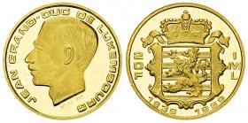 Luxembourg AV 20 Francs 1989 

Luxembourg. Jean. AV 20 Francs 1989 (6.18 g).
KM 64.

Proof.