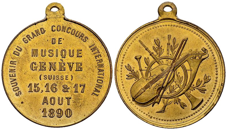 Genf, AE Medaille 1890, Grand concours de musique 

Schweiz, Genf. AE Medaille...