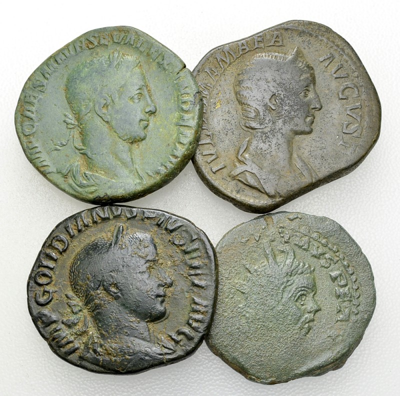 Lot of 4 Roman imperial AE sestertii 

Lot of four (4) Roman Imperial AE seste...