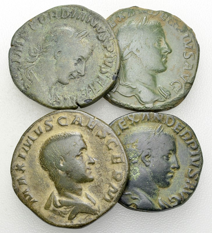 Lot of 4 Roman imperial AE sestertii 

Lot of four (4) Roman imperial AE seste...