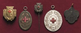 Rotes Kreuz
 Vaterländischer Frauenverein vom Roten Kreuz - Kriegsdienstabzeichen in Silber und Bronze (Hüsken 9102 b, d). Ehrenzeichen des Sächsisch...