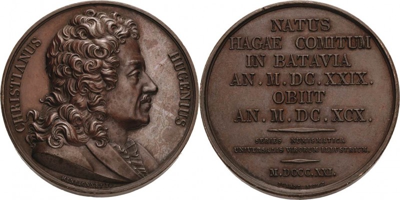 Astronomie
Niederlande Bronzemedaille 1821 (Henrionnet) Auf Christian Huygens. ...