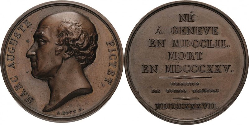 Astronomie
Schweiz Bronzemedaille 1837 (Bovy) Auf den Genfer Naturwissenschaftl...