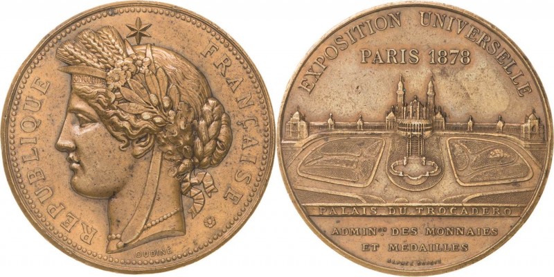 Ausstellungen
 Bronzemedaille 1878 (E.A. Oudiné/A. Dubois) Erinnerungsmedaille ...
