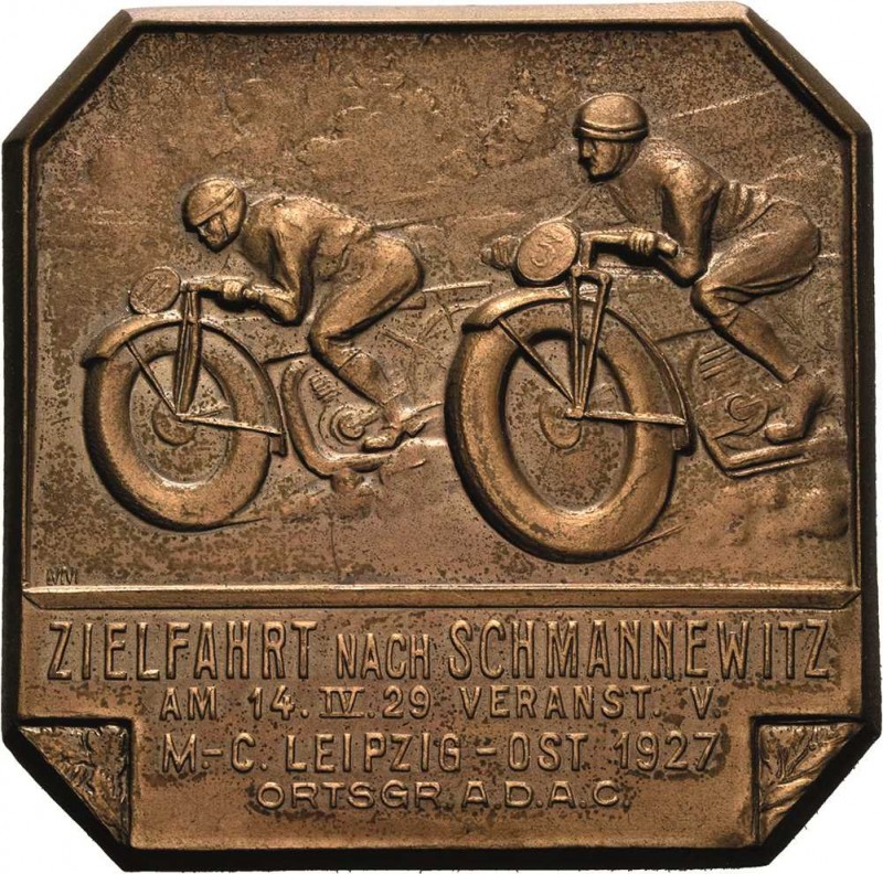 Auto- und Motorradmedaillen und -plaketten
 Einseitige Bronzeplakette 1927 (MM)...