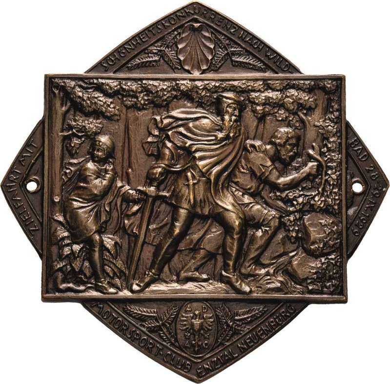 Auto- und Motorradmedaillen und -plaketten
 Einseitige Bronzeplakette 1929 (Chr...