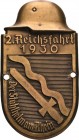 Auto- und Motorradmedaillen und -plaketten
 Einseitige Bronzeplakette 1930. Der Stahlhelm am Rhein - 2. Reichfahrt. 85,5 x 47 mm, 29,66 g. Mit 2 Befe...