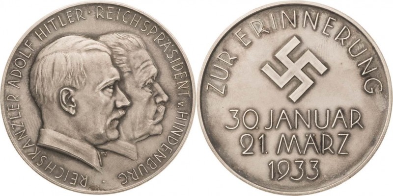 Drittes Reich
 Silbermedaille 1933 (F.W. Hörnlein) Machtergreifung durch Adolf ...