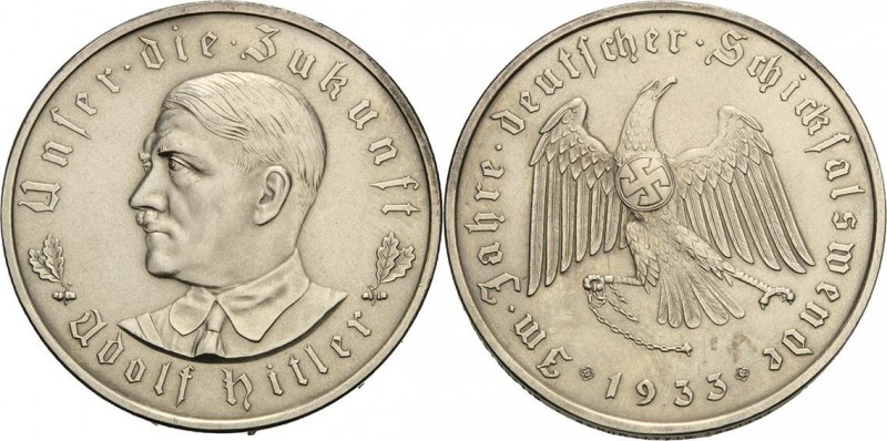 Drittes Reich
 Silbermedaille 1933 (O. Glöckler) Machtergreifung durch Adolf Hi...