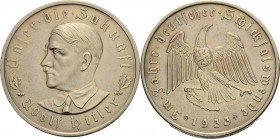Drittes Reich
 Versilberte Bronzemedaille 1933 (unsigniert, O. Glöckler) "Im Jahre Deutscher Schicksalswende". Brustbild Adolf Hitlers nach links / A...