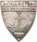 Drittes Reich
 Einseitige Weißmetallplakette 1933. Albert Leo Schlageter - Wehrsportzielfahrt Bad Reichenhall. Kreuz vor Berglandschaft. 77,2 x 67,2 ...
