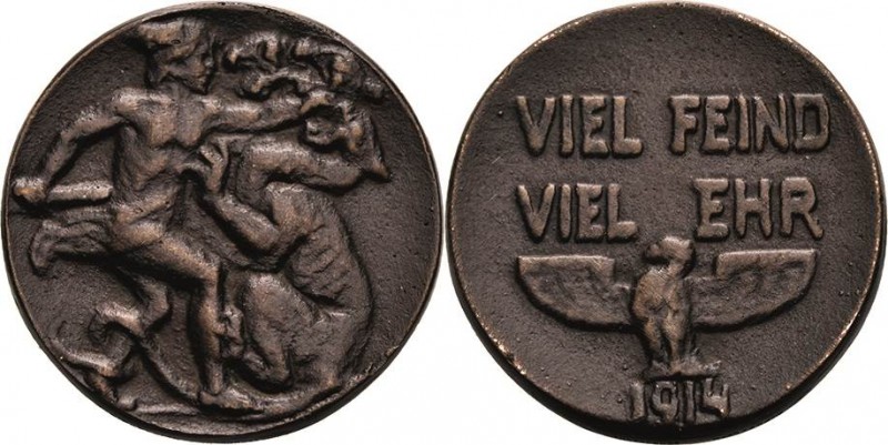 Erster Weltkrieg
 Bronzegussmedaille 1914 (Jan Wysocki) "Viel Feind, viel Ehr"....