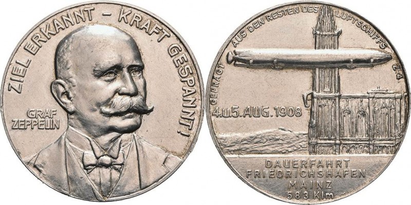 Luft- und Raumfahrt
 Aluminiummedaille 1908 (Wernstein) "LZ 4" Unglück bei Echt...