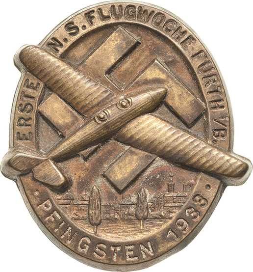 Luft- und Raumfahrt
 Bronzeabzeichen 1933. 1. N.S. Flugwoche Fürth. Klemm-Tiefd...