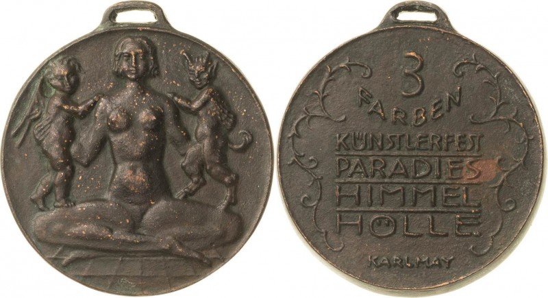 Medailleur May, Karl 1884-1961
 Bronzegussmedaille o.J. (1926). Künstlerfest "P...