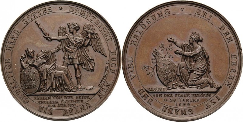 Medicina in nummis
 Bronzemedaille 1832 (Loos) Auf den Ausbruch der Cholera am ...