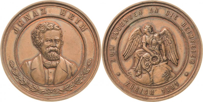 Musik
 Bronzemedaille 1881 (B. Jackle) Auf den Schweizer Musiker Ignaz Heim. Br...