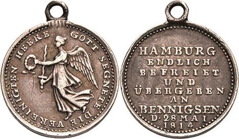 Napoleon, Befreiungskriege und ihre Jubiläen
 Silberner Siegespfennig 1814 (Loo...