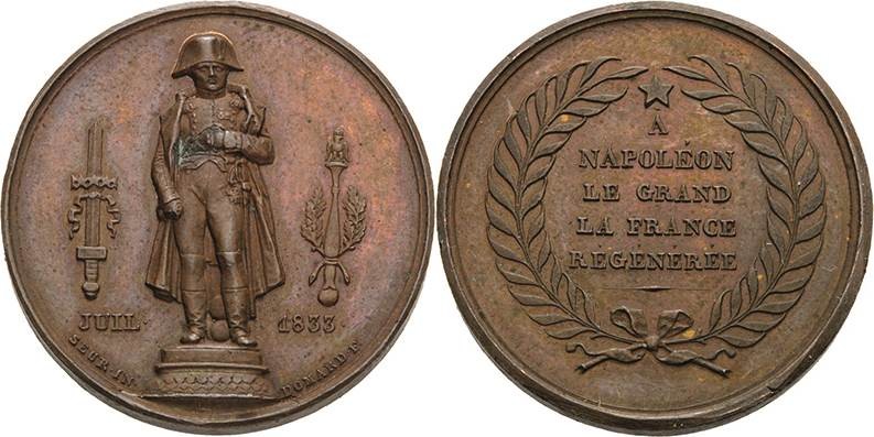 Napoleon, Befreiungskriege und ihre Jubiläen
 Bronzemedaille 1833 (Domard) Auf ...