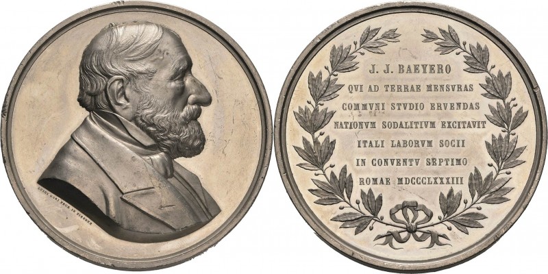 Personenmedaillen
Baeyer, Johann Jacob 1794-1855 Zinnmedaille 1883 (L. Gori) Au...