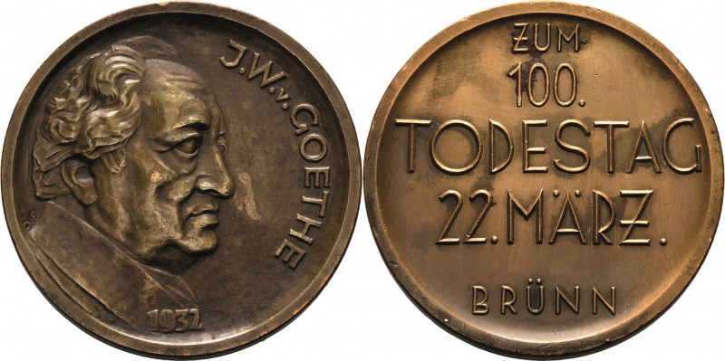 Personenmedaillen
Goethe, Johann Wolfgang 1749-1832 Bronzemedaille 1932 (Otto E...