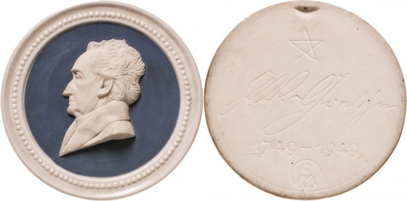 Personenmedaillen
Goethe, Johann Wolfgang 1749-1832 Biskuitporzellanmedaille 19...