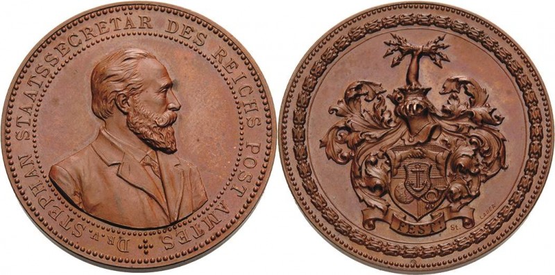 Personenmedaillen
Stephan, Heinrich 1831-1897 Bronzemedaille o.J. (1888) (Lauer...