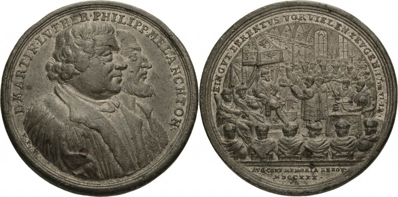 Reformation-Ereignisse und Jubiläen
 Zinnmedaille mit Kupferstift 1730 (P.P. We...